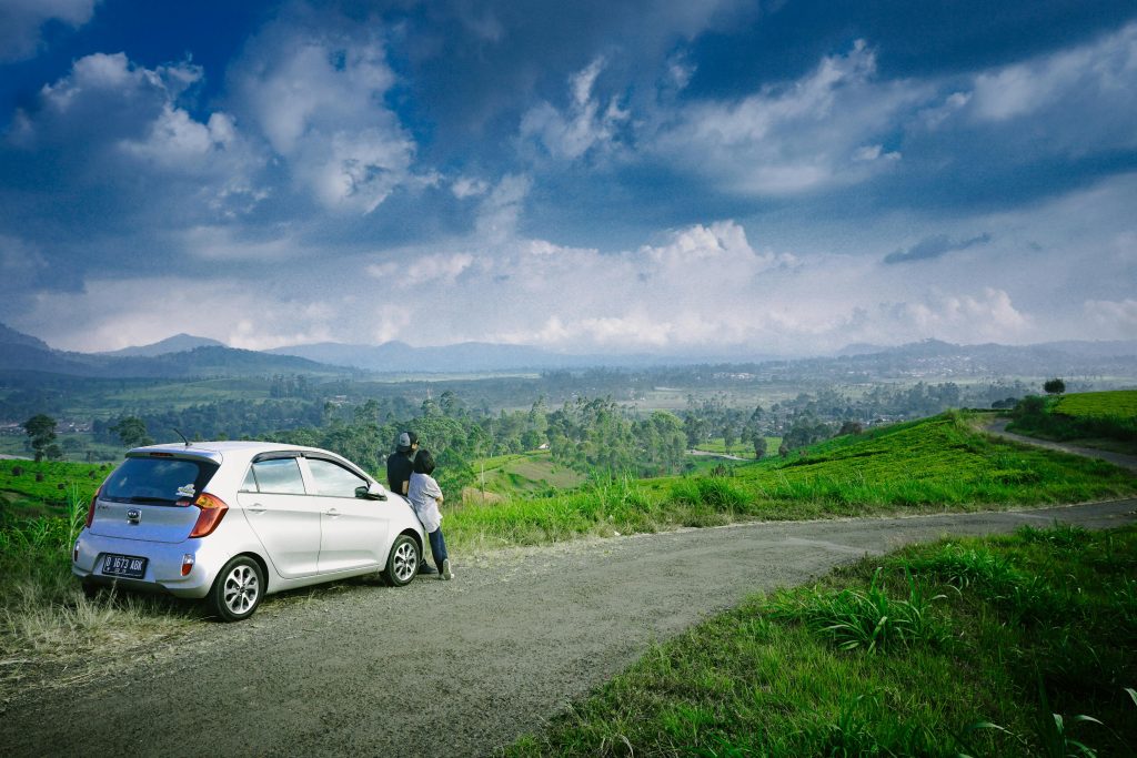 car on valley view
